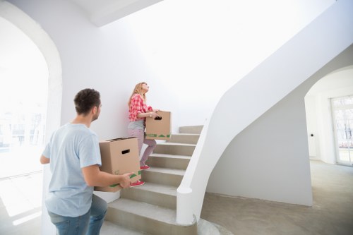 Final stage of an Ireland removal with boxes prepared for unloading