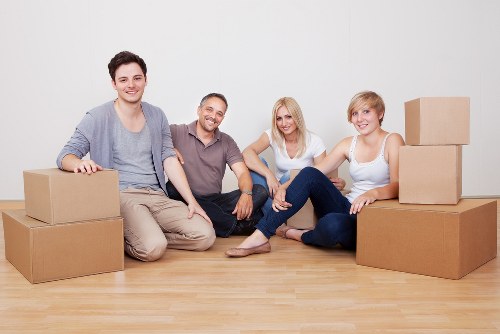Removal boxes and furniture prepared for relocation in Ireland